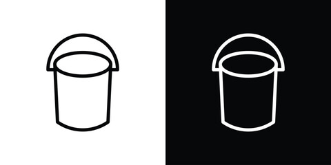 Bucket icon set in line.