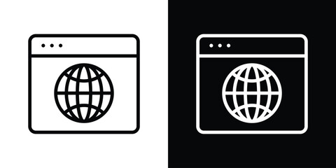 Browser icon set in line.