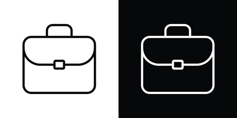 Briefcase icon set in line.