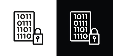 Binary Lock icon set in line.