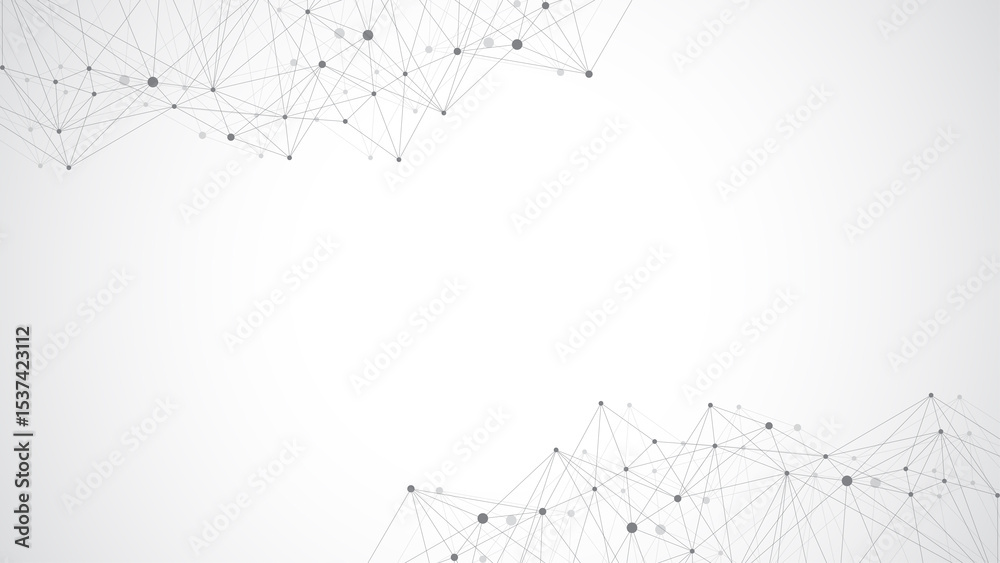 Aufkleber Global network connection banner design template. Header social network communication in the global business concept. Big data visualization. Internet technology
