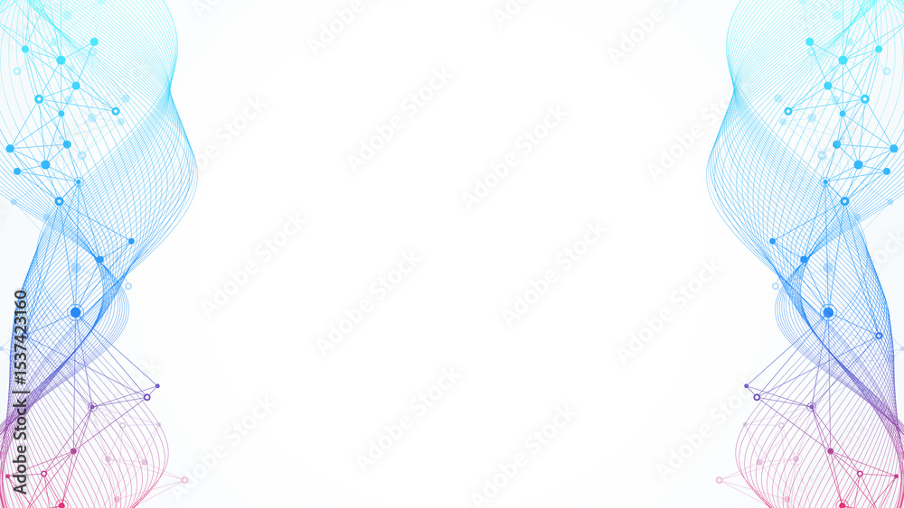Aufkleber Global network connection banner design template. Header social network communication in the global business concept. Big data visualization. Internet technology