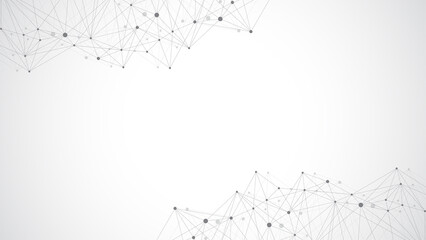 Global network connection banner design template. Header social network communication in the global business concept. Big data visualization. Internet technology