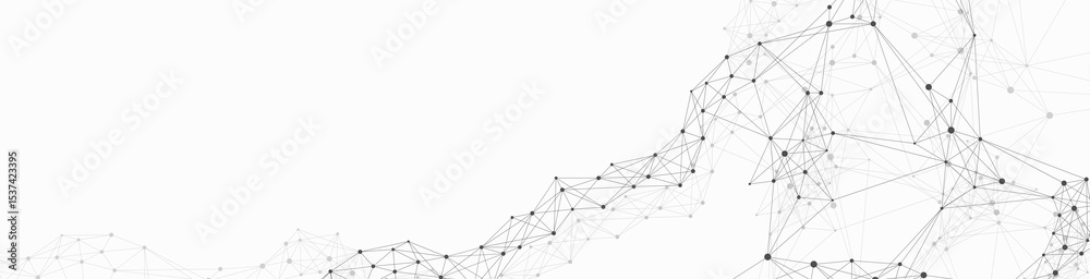 Aufkleber Global network connection banner design template. Header social network communication in the global business concept. Big data visualization. Internet technology