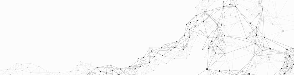 Global network connection banner design template. Header social network communication in the global business concept. Big data visualization. Internet technology