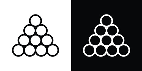 Ball pile icon set in line.