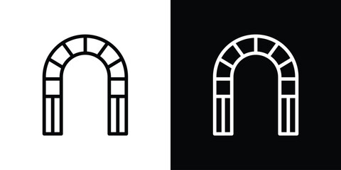 Archway icon set in line.