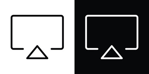 Airplay icon set in line.