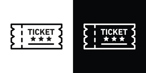 Ticket icon set in line.