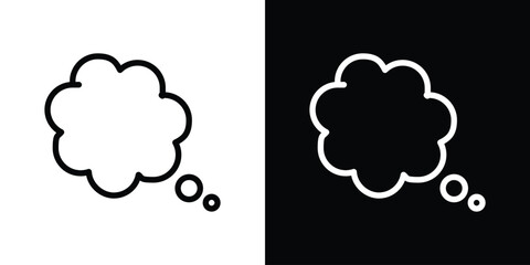 Thought bubble icon set in line.