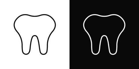 Teeth icon set in line.