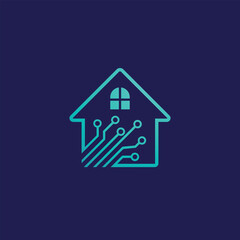 digital home abstract logo modern style