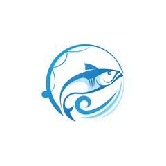 fish abstract logo modern style