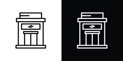 Store icon set in line.