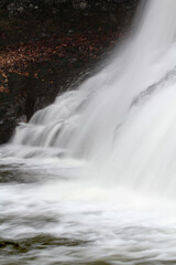 Silky, misty cascade of Wadsworth Falls in Middlefield, Connecticut.