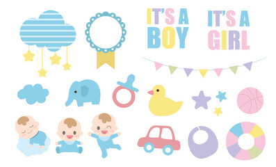 Baby illustration flat cute vector	
