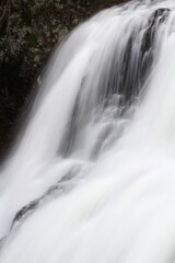 Silky, misty cascade of Wadsworth Falls in Middlefield, Connecticut.