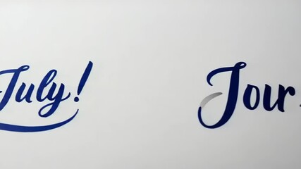 Animated Happy 4th of July Text Reveal on White Background for Independence Day Greetings - Powered by Adobe