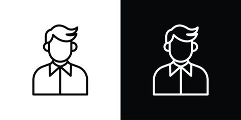 Man icon set in line.