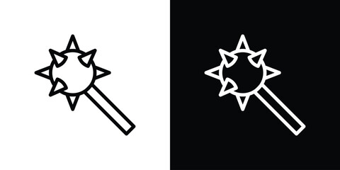 Mace icon set in line.