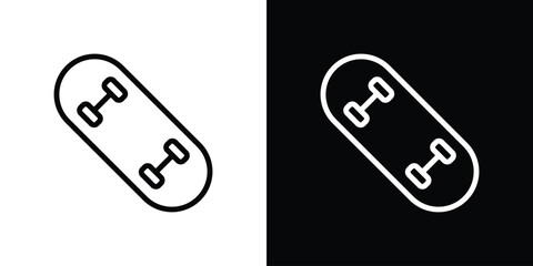 Skateboard icon set in line.