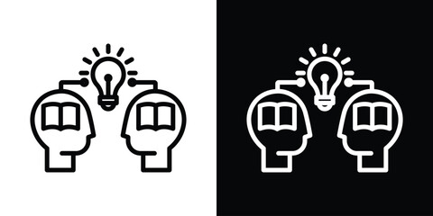 Share thoughts icon set in line.