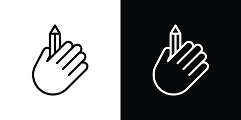 Self expression icon set in line.