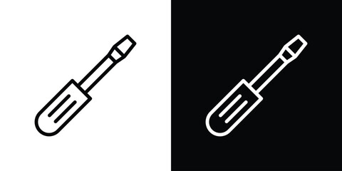 Screwdriver icon set in line.