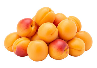 tas d'abricots isol&eacute;s sur un fond blanc