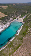 Italian panorama of a Sardinian beach, natural wonder and crystal clear water