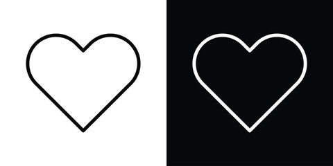 Heart icon set in line.