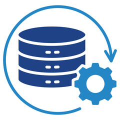 Preprocessing mini illustration dual tone blue color icon, use for machine learning, education, technology industry, UI, UX kit, app and web development, digital or print.