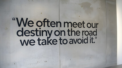 Inspirational Wall Quote: �We Often Meet Our Destiny...� in Urban Typography