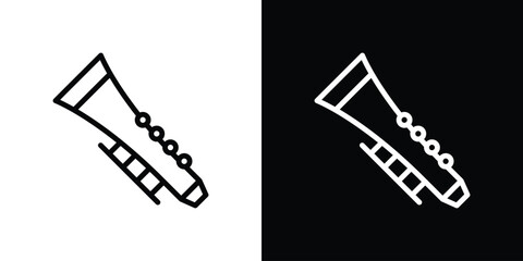 Clarinet icon set in line.