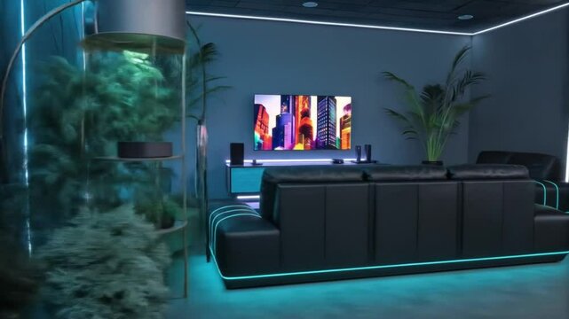 Modern living room design ideas with led lighting futuristic interior design home decor and furniture