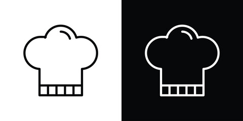 Chef hat icon set in line.