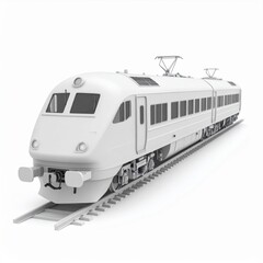Fototapeta premium White High Speed Rail on Tracks