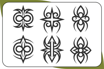 Ten Tribal Style Black and White Geometric Designs