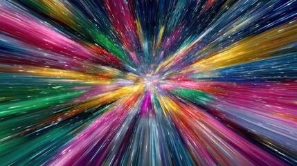 A colorful explosion of light and color. The colors are bright and vibrant, creating a sense of energy and excitement. The image is dynamic and full of movement
