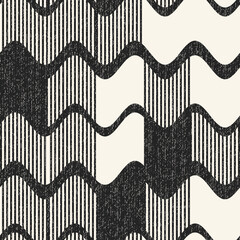 Monochrome Grain Broken Variegated Waves Pattern