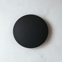 Matte black minimalist sign on white