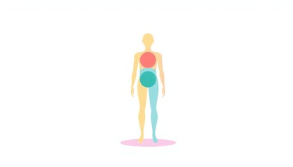 Abstract human body with color block sections for health and wellness illustration