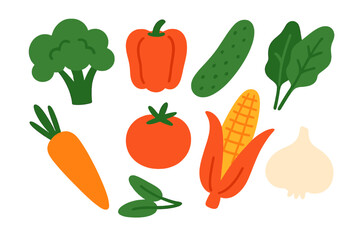 Vibrant fresh vegetables are positioned alone, symbolizing organic and healthy food options