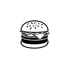 hamburger on blue background