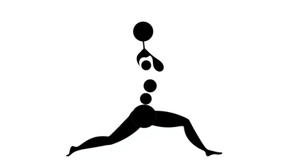 Abstract vector silhouette of a figure in an athletic lunge position