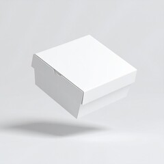 Naklejka premium White Square Cardboard Box on White Background