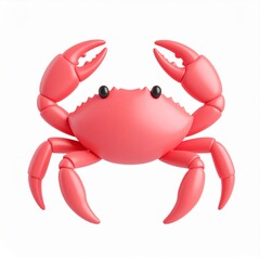 Fototapeta premium Cartoon Red Crab Illustration On White Background