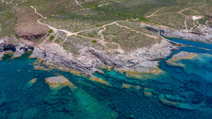 Italian panorama of a Sardinian beach, natural wonder and crystal clear water