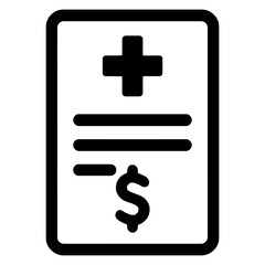 Fototapeta premium very simple flat and single minimalist Medical Bill Silhouettes