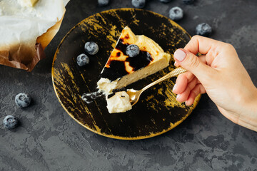 delicate creamy Basque cheesecake
